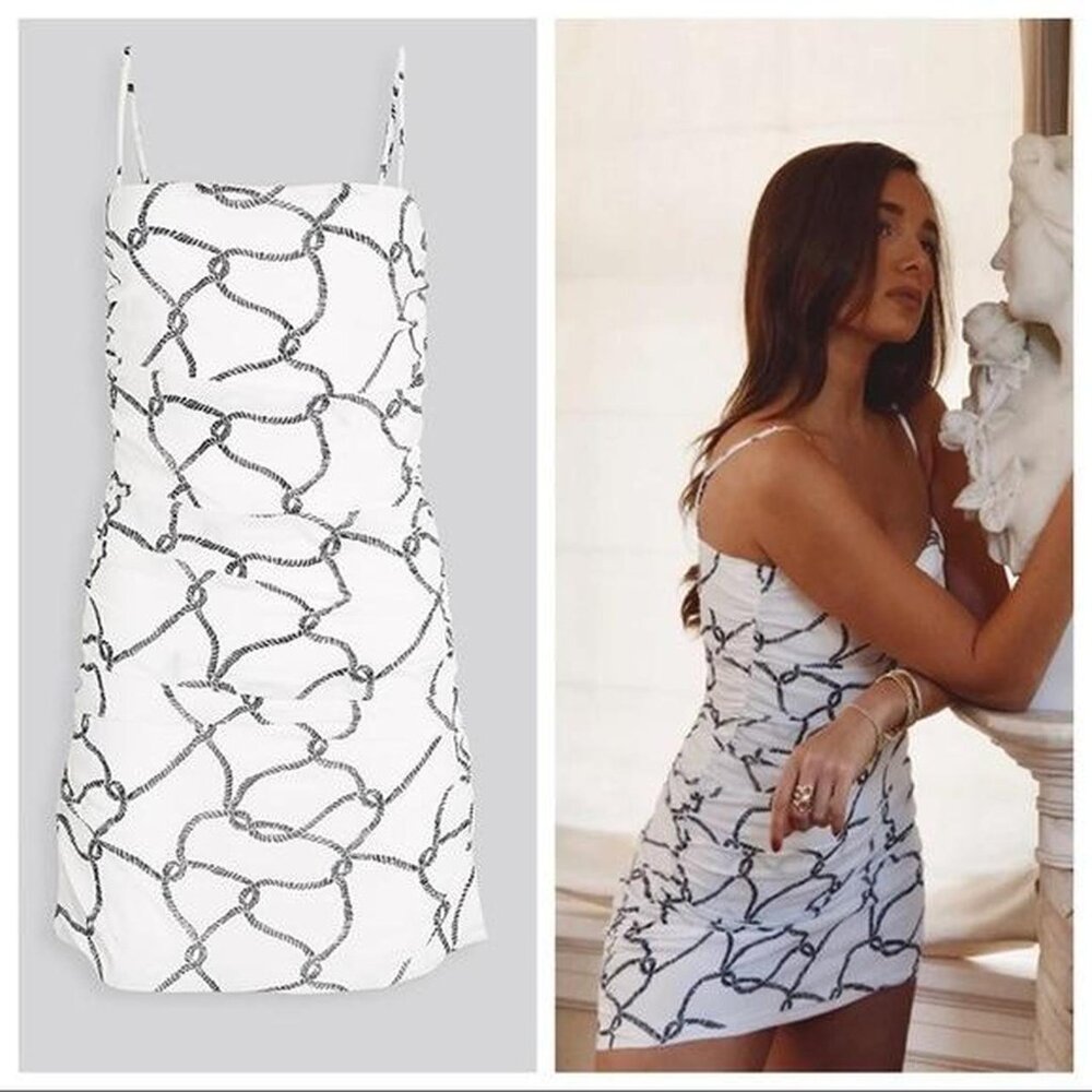 WeWoreWhat Ronnie Ruched Printed Mini Dress